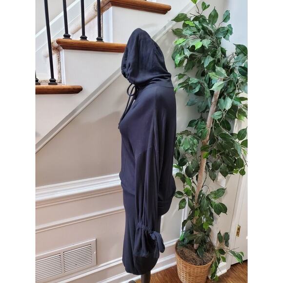 Express One Eleven Women's Black Viscose Long Sleeve Knee Length Hooded Dress S - Picture 4 of 11